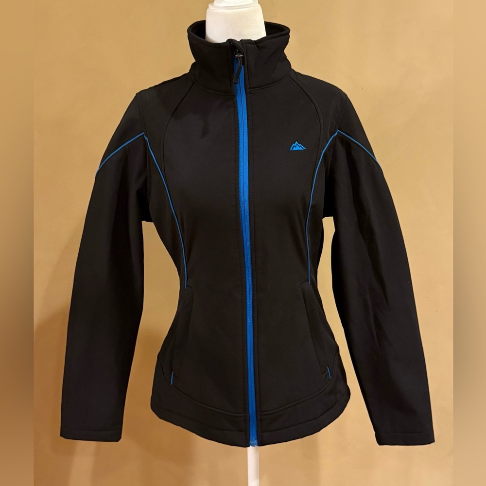 Snozu Performance Wind Jacket Black With Blue Pip… - image 1